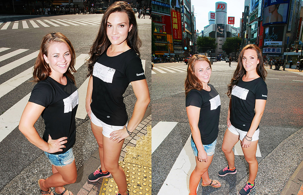 Synergy Force Original SHIBUYA T-Shirts. Shelina Moreda / Avalon Biddle / Photographer: Jin Sasaki